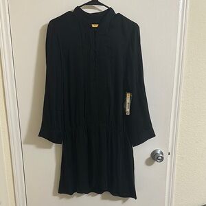 NWT Alice + Olivia Black Tuxedo Button Dress
